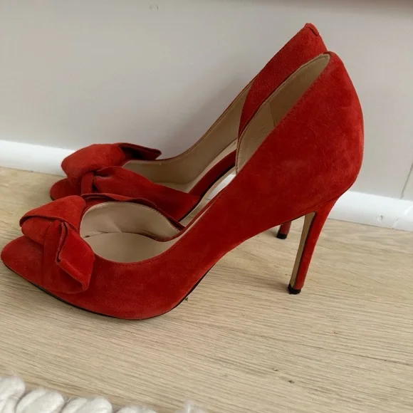 Nine West red bow heels women’s size 6 - Picture 2 of 6
